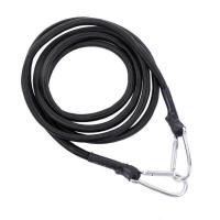 摩托车绑带捆扎绳电动车尾箱高弹捆扎绳自行车多功能弹力涤纶绳扣 黑色 高强涤纶绳登山扣1米/买二送一