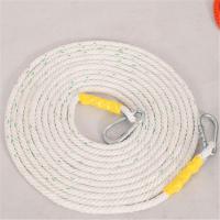 安全绳安全带加长绳吊绳高空作业延长线消防逃生救生绳16MM带挂钩 白色 16毫米1米双钩送手套