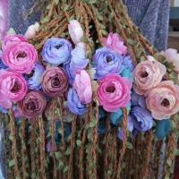 日禾藤条线材料 手工编织diy夏季草帽遮阳帽钩包包丝带钩帽子的线 配线颜色随机3米加花环一个