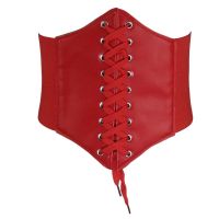 衬衫腰带女士松紧装饰束腰带简约配连衣裙宽腰带黑色绑带腰封显瘦 款式2红色 均码