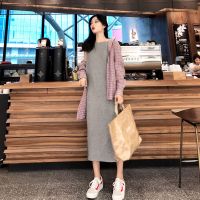 单/套装2021夏装新款法式复古设计感温柔气质小个子系带连衣裙子 1719#灰色连衣裙 M