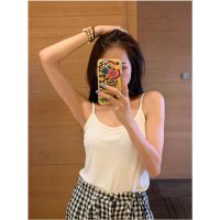 夏日绵软甜妹风挂脖小设计金属圆环系带收腰吊带女短款百搭背心潮[6天内发货] 白色吊带背心 2XL 建议120-140斤