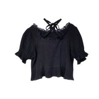 日系复古甜酷时尚套装女夏季新款学院风少女绑带上衣半身裙两件套 上衣 [收藏店铺优先发货] S [建议100斤内]