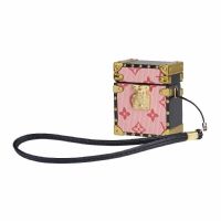 竖纹方形airpods保护套老花苹果无线蓝牙耳机壳防摔pro3代包大牌 粉色[单壳] 苹果AirPods 1/2代通用