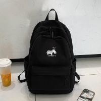 富贵鸟2020新款学生韩版初中学生高中生大容量尼龙布双肩包女韩版 黑色