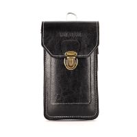 2021新款男士装手机包防水腰包多功能超薄手机套户外工地穿皮带包 黑色（6.59英寸）可插笔送挂钩