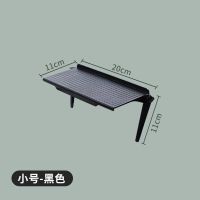 显示器置物架电视机顶盒架屏幕电脑路由器多功能免打孔收纳大号 黑色小号[单个装]