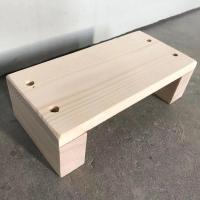 防腐实木脚踏板垫脚凳台阶踏脚板淋浴垫脚阳台晾衣增高凳垫高板 原木色 无挡板 20*10*6cm (迷你垫高)