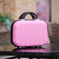 韩版大容量化妆箱包女便捷手提收纳旅行箱多功能皮箱可挂行李箱上 樱花粉 14寸[多功能化妆包-可挂行李箱上]