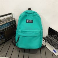 书包韩版原宿ulzzang大容量书包中学生 初中生时尚背包女双肩新款 绿色(轻薄款-不防水) 无挂件