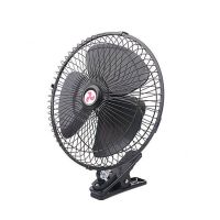 强力车载电风扇自动摇头12V24V大货车面包车大风力夹子制冷风扇 12V电压(一个电瓶的车用) 6寸版三叶(摇头+调速)