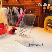 透明亚克力手机支架创意简约风文字多用途少女心桌面摆件懒人支架 英文透明