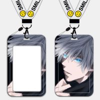 公交卡套带挂绳挂脖滑盖式塑料硬壳咒术回战五条悟卡通动漫周边 BO[01号图] 单卡套(无挂绳)