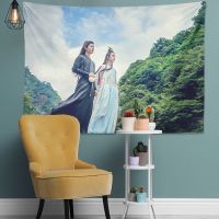 陈情令应肖战魏无羡王一博蓝忘机应援装饰画墙布挂布毯海报背景布 1 100x70cm厘米[不送灯]绒布