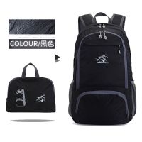 皮肤包超轻可折叠旅行包双肩包户外背包登山包轻便携男女防水背包 黑色