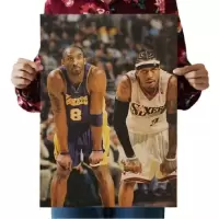 科比詹姆斯乔丹NBA海报篮球明星海报复古海报宿舍欧文库里罗斯墙 尺寸51*35五