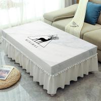 北欧简约桌布布艺防水长方形茶几布餐桌垫台布书桌电视柜防尘罩套 麋鹿大理石 50*100