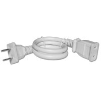 两孔电源延长线插座家用两脚插头电动车充电风扇插板插排连接线板 0.5米 白色1500W