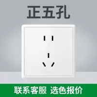 公牛开关插座面板多孔家用86型墙壁一开usb五孔g36白暗装开关插座 经典象牙白 白板