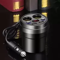 热卖千件车载充电器一拖四多功能快充点烟器插头USB转换器接头 杯式点烟器