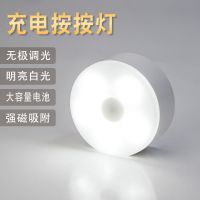 TCL多功能护眼台灯宿舍卧室床头灯免布线可移动usb触摸充电小夜灯 特惠款发一个 5cm充电圆形按键白光【无极调光】