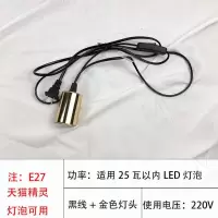 装饰台灯卧室挂灯吊灯LED装饰灯浪漫北欧ins床头创意爱迪生灯泡 2.5米黑线+金色灯头