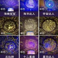 热卖520满天星星空夜灯投影灯学生男女生送朋友七夕情人节礼物 海绵宝宝 普通彩盒包装[只送数据线]