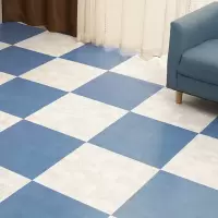 pvc地板革加厚耐磨防水泥地直接铺地胶垫家用地贴塑胶地板贴自粘 加厚-美家蓝方块地毯纹