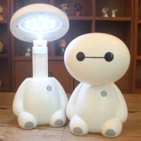 LED节能护眼台灯卡通人物儿童玩具充电式卧室床头喂奶灯夜灯学生 大白台灯