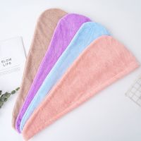 干发帽新款速干超强吸女可爱浴帽长发吸水加厚成人学生擦头包头巾 素色款[颜色随机]