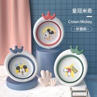 迪士尼折叠盆婴儿脸盆3个装新生儿用品刚出生宝宝洗澡盆便携式盆 折叠款皇冠盆
