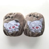 0-12岁-儿童袖套男女宝宝防水短款护袖小孩婴幼儿男童女童秋冬款 [0-5岁]棕色萌萌猫袖套 女宝3双装(暖色系)