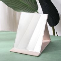 王一博肖战同款化妆镜子镜子折叠台式便携学生宿舍公主女桌面镜 小号 平纹喜庆红