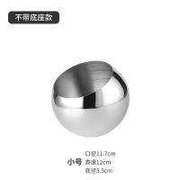 不锈钢桌面垃圾桶办公茶几果皮罐置物盒小号创意收纳桶迷你烟灰缸 圆形小号