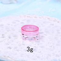 3g5g方底面霜盒 膏霜瓶 化妆品旅行分装瓶 试用装小样瓶 金葱粉瓶 3g粉色 [30个装]