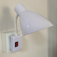 LED卧室床头墙壁插座遥控带开关喂奶E27灯罩护眼学生阅读小夜台灯 手动开关灯罩款(不含灯泡)