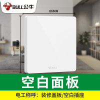 公牛开关插座白色大面板86型一开带五孔usb插G12暗装墙式16A 开关 空白面板 大板白