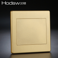 汉顿金黄色复古黄铜拨杆开关插座面板北欧创意民宿墙壁86电源插座 空白面板