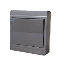 锦迈灰色插座明装开关超薄型五孔面板家用墙壁外置插板多孔明线盒 灰色明装一开单控