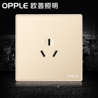 欧普开关插座16A大功率热水器空调用三孔墙壁电源插座K05金色G