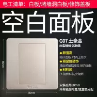 公牛开关插座面板G07香槟金墙壁插座USB五孔16a空调插座暗装开关 空白面板
