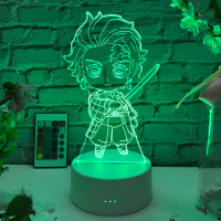 鬼灭之刃小夜灯动漫周边二次元学生宿舍台灯寝室床头遥控创意礼物 炭治郎/遥控款/16色 (标准盒装)