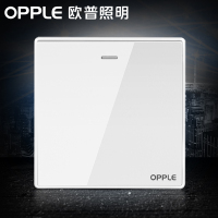 欧普照明86型一开单控大翘板电源灯开关插座套餐单联面板按钮G