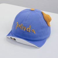 儿童夏季薄款婴儿帽子男童新生防晒宝宝鸭舌一岁春夏天遮阳太阳帽 蓝色 panda耳朵 6-20个月（头围44-49CM）