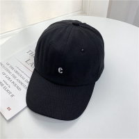 帽子女韩版夏季遮阳软顶刺绣鸭舌帽情侣学生百搭棒球帽平顶盆帽男 C-黑色 M(56-58cm)