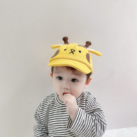 婴儿帽子春秋鸭舌帽薄款男童鹿角女宝宝可爱超萌遮阳帽棒球帽卡通 黄色 小鹿 帽围46-50cm 参考年龄6个月-2岁 均码