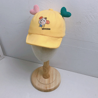 婴儿帽子可爱超萌韩版宝宝鸭舌帽春秋薄款男女儿童软檐遮阳帽夏季 黄色 6个月-3岁 44-50cm