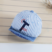 清仓韩版婴儿鸭舌帽春秋夏季男宝宝遮阳棒球帽儿童帽子特价潮 T牛仔藏青字母 6-18个月 45-50厘米
