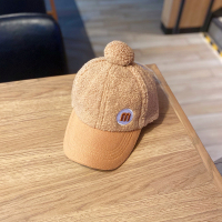 儿童帽子秋冬季男童鸭舌帽韩版女宝宝羊羔绒棒球帽小孩时尚个性潮 卡其色 参考(2-6岁) 可调节(49-52cm)