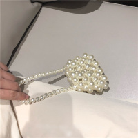 迷你小包零钱包包可爱2021儿童珍珠包斜挎包ins泫雅小众手提包女 泫雅风米色手提款